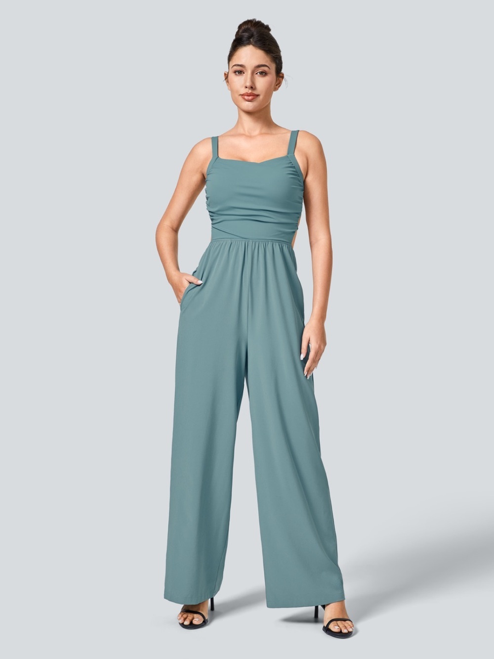 Halara Breezeful Lace Up Pocket Quick Dry Casual Jumpsuit size medium NWT